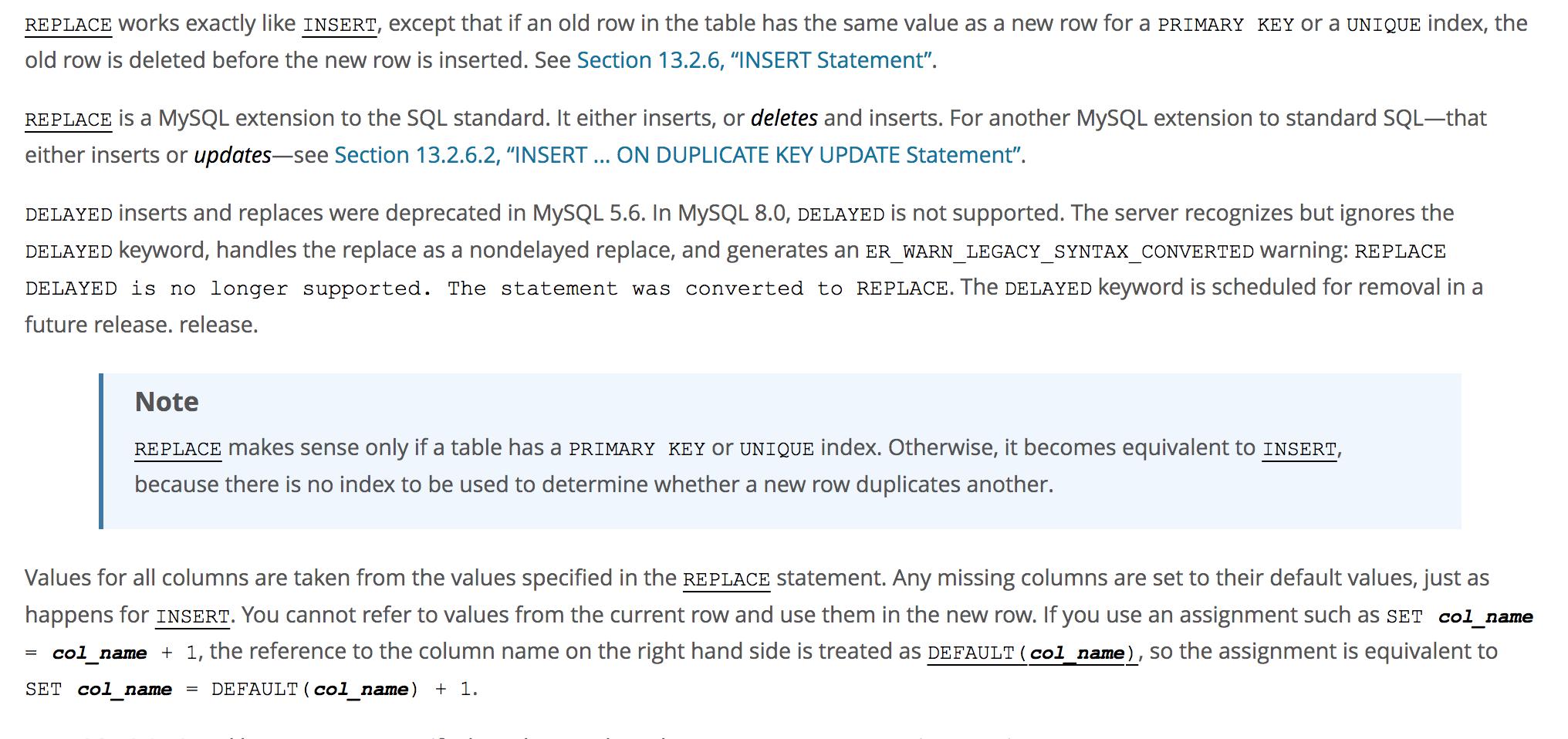 MySQL replace into 用法